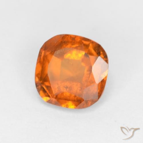 Grenat Hessonite Orange foncé naturelle Coussin, 1.13 ct, VS