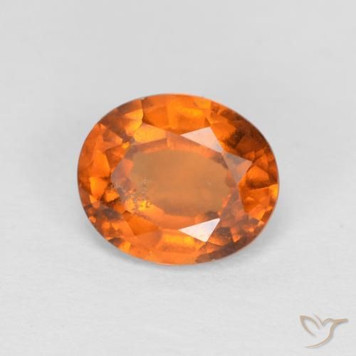 Grenat Hessonite Orange moyen naturelle ovale, 1.46 ct, VS