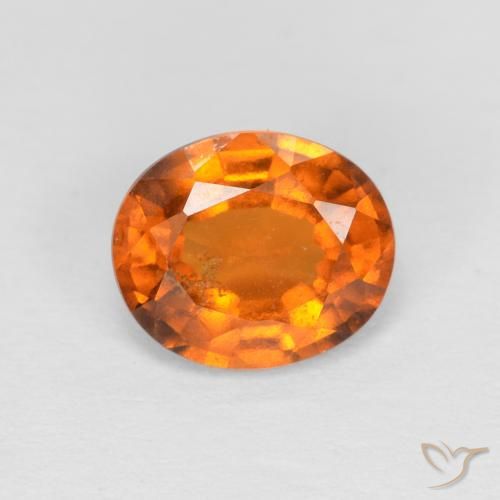 Grenat Hessonite Orange moyen naturelle ovale, 1.46 ct, VS