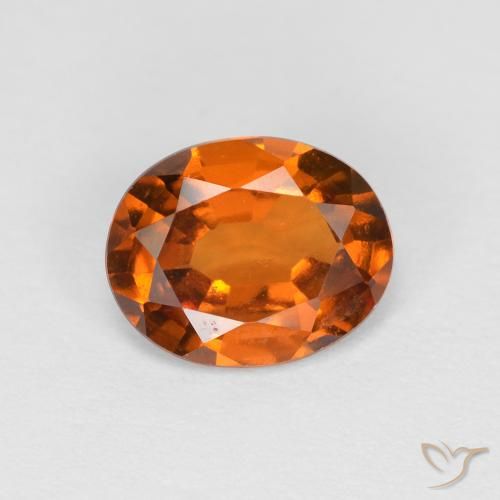 1.51ct Naturel Orange jaunâtre Grenat Hessonite, ovale, VVS-VS