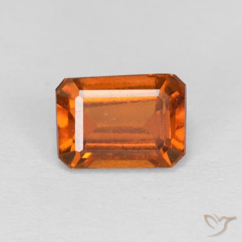 Grenat Hessonite Orange foncé naturelle Octogone / coupe Émeraude, 1.21 ct, VVS-VS