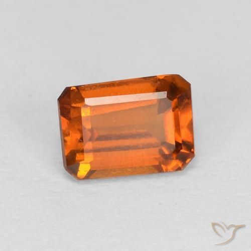 Grenat Hessonite Orange foncé naturelle Octogone / coupe Émeraude, 1.21 ct, VVS-VS