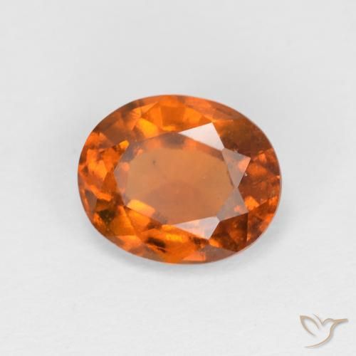 Grenat Hessonite Medium Dark-Orange naturelle ovale, 1.45 ct, VS