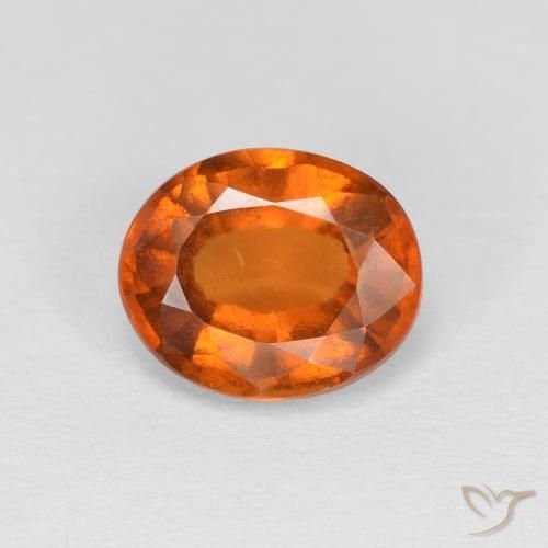 1.38ct Naturel Orange foncé Grenat Hessonite, ovale, VS