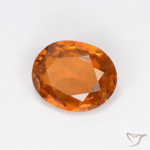 Grenat Hessonite Orange moyen naturelle ovale, 1.53 ct, VS