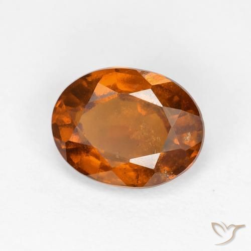 Grenat Hessonite Medium Dark-Orange naturelle ovale, 2.05 ct, VS-SI