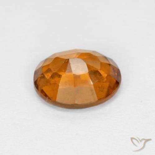 Grenat Hessonite Orange jaunâtre naturelle ovale, 1.57 ct, VS-SI
