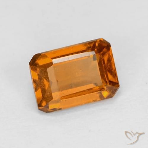 Grenat Hessonite Orange jaunâtre naturelle Octogone / coupe Émeraude, 1.29 ct, VS