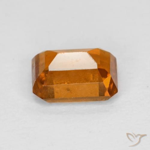 Grenat Hessonite Orange jaunâtre naturelle Octogone / coupe Émeraude, 1.29 ct, VS