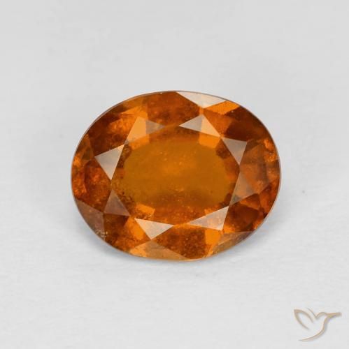 Grenat Hessonite Medium Dark-Orange naturelle ovale, 2.35 ct, VS