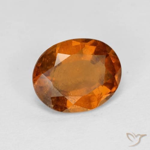 Grenat Hessonite Medium Dark-Orange naturelle ovale, 2.35 ct, VS