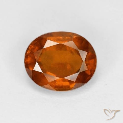 Grenat Hessonite Orange foncé naturelle ovale, 2.16 ct, VS