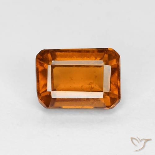 Grenat Hessonite Medium Dark-Orange naturelle Octogone / coupe Émeraude, 1.48 ct, VS