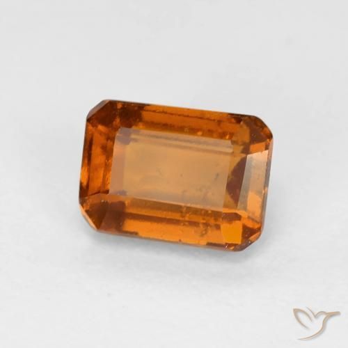 Grenat Hessonite Medium Dark-Orange naturelle Octogone / coupe Émeraude, 1.48 ct, VS