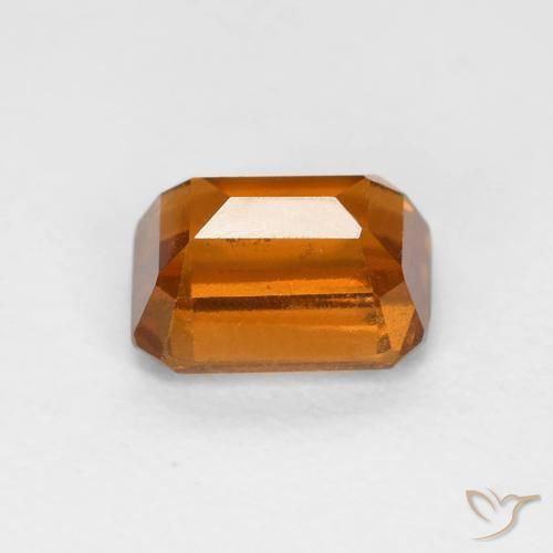 Grenat Hessonite Medium Dark-Orange naturelle Octogone / coupe Émeraude, 1.48 ct, VS