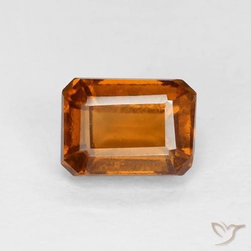 Grenat Hessonite Orange foncé naturelle Octogone / coupe Émeraude, 1.40 ct, VS