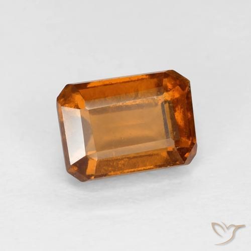 Grenat Hessonite Orange foncé naturelle Octogone / coupe Émeraude, 1.40 ct, VS