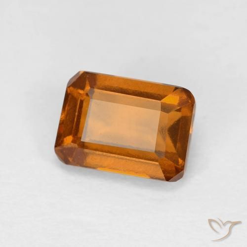 Grenat Hessonite Orange jaunâtre naturelle Octogone / coupe Émeraude, 1.38 ct, VVS-VS
