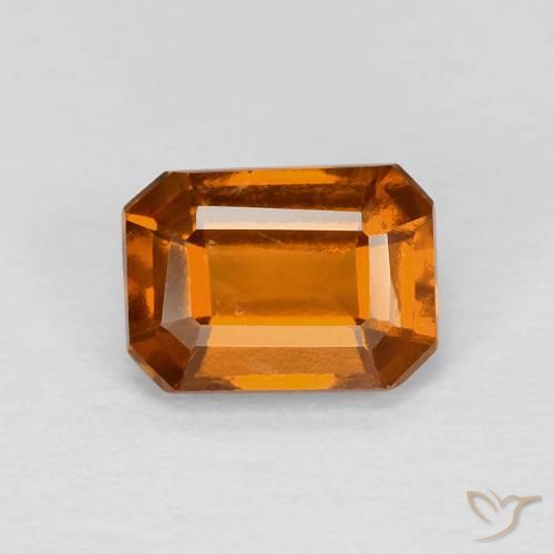 Grenat Hessonite Orange jaunâtre naturelle Octogone / coupe Émeraude, 1.27 ct, VVS-VS