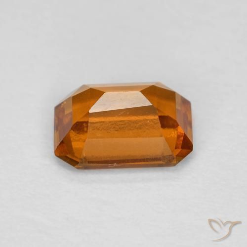 Grenat Hessonite Orange jaunâtre naturelle Octogone / coupe Émeraude, 1.27 ct, VVS-VS