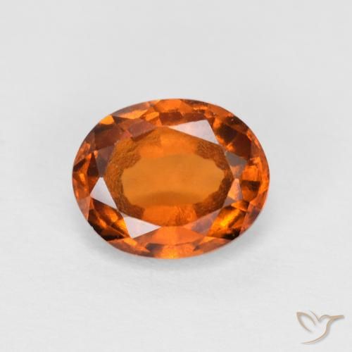 Grenat Hessonite Medium Dark-Orange naturelle ovale, 1.34 ct, VS