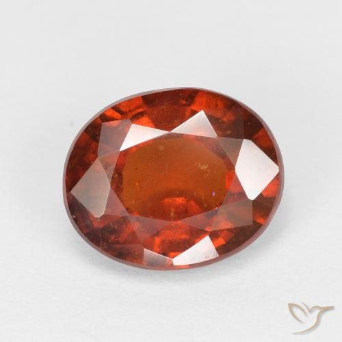 Grenat Hessonite Rouge moyen naturelle ovale, 2.05 ct, VS