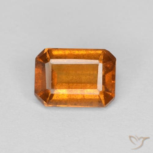 1.18ct Naturel Orange brun Grenat Hessonite, Taille émeraude, VS