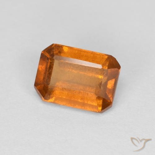 Grenat Hessonite Orange brun naturelle Octogone / coupe Émeraude, 1.18 ct, VS