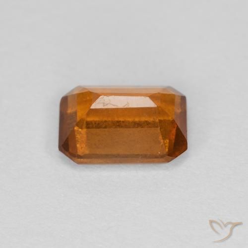 Grenat Hessonite Orange brun naturelle Octogone / coupe Émeraude, 1.18 ct, VS