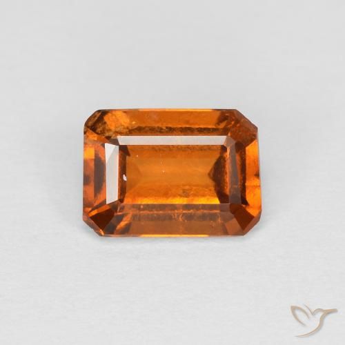 Grenat Hessonite Orange foncé naturelle Octogone / coupe Émeraude, 1.11 ct, VS