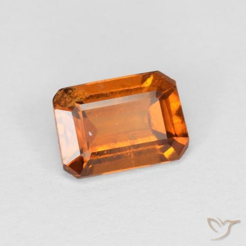 Grenat Hessonite Orange foncé naturelle Octogone / coupe Émeraude, 1.11 ct, VS