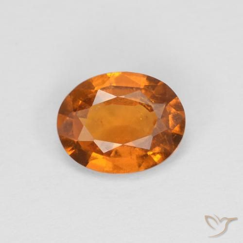 Grenat Hessonite Orange moyen naturelle ovale, 0.90 ct, VS