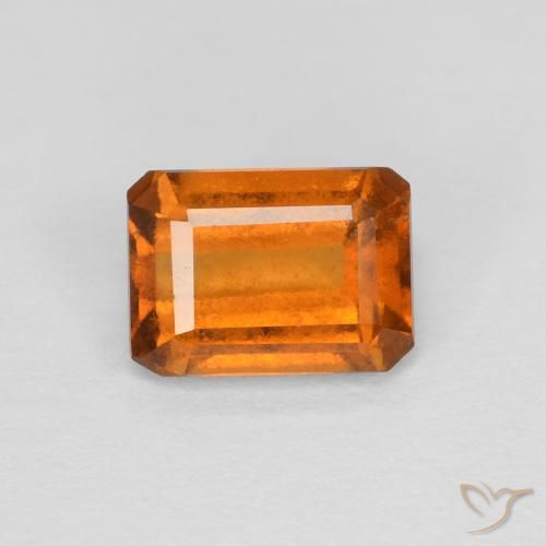 1.25ct Naturel Orange jaunâtre Grenat Hessonite, Taille émeraude, VS