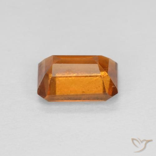 Grenat Hessonite Orange jaunâtre naturelle Octogone / coupe Émeraude, 1.25 ct, VS