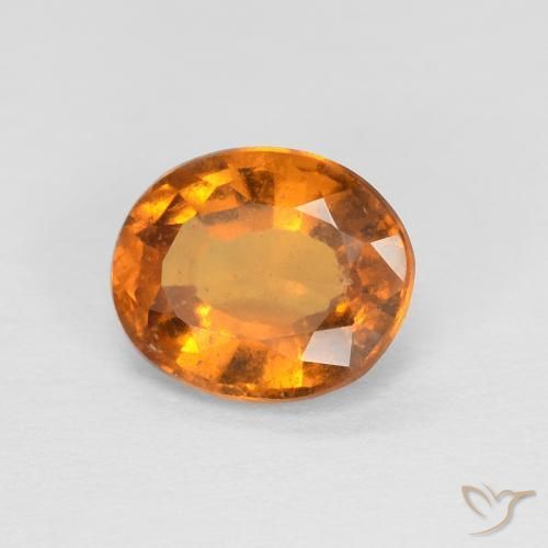 Grenat Hessonite Abricot orange naturelle ovale, 1.36 ct, VS