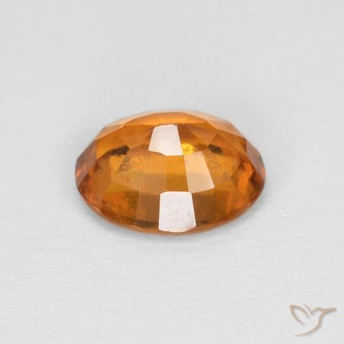 Grenat Hessonite Abricot orange naturelle ovale, 1.36 ct, VS