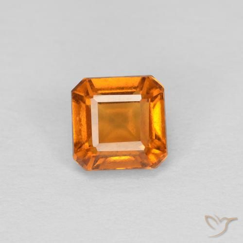 Grenat Hessonite Abricot orange naturelle Octogone / coupe Émeraude, 1.00 ct, VVS-VS