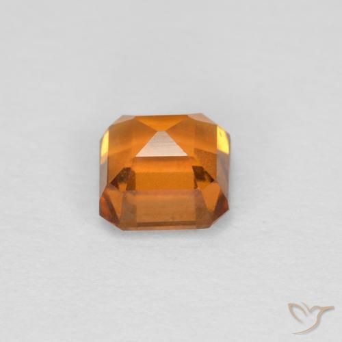 Grenat Hessonite Abricot orange naturelle Octogone / coupe Émeraude, 1.00 ct, VVS-VS