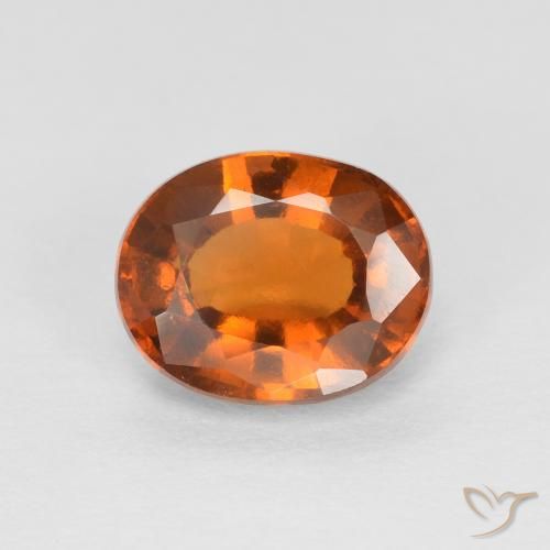 Grenat Hessonite Medium Dark-Orange naturelle ovale, 1.61 ct, VVS-VS