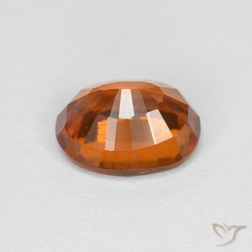 Grenat Hessonite Medium Dark-Orange naturelle ovale, 1.61 ct, VVS-VS