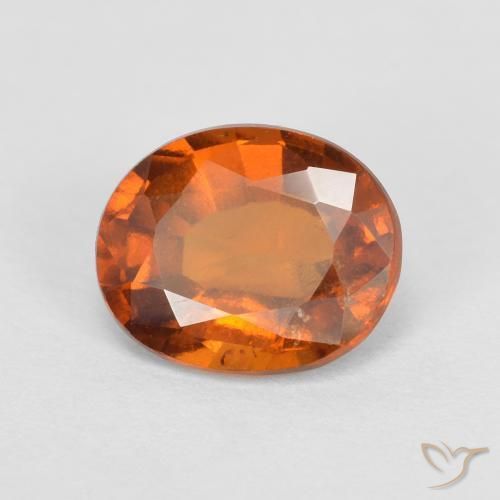 Grenat Hessonite Medium Dark-Orange naturelle ovale, 2.01 ct, VS