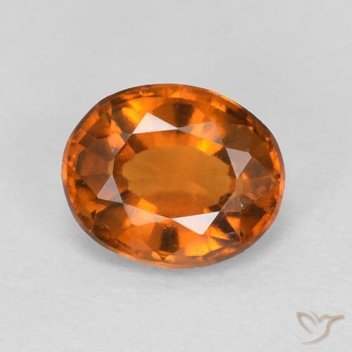Grenat Hessonite Medium Dark-Orange naturelle ovale, 1.16 ct, VVS-VS