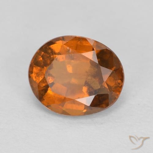 Grenat Hessonite Medium Dark-Orange naturelle ovale, 1.26 ct, VS