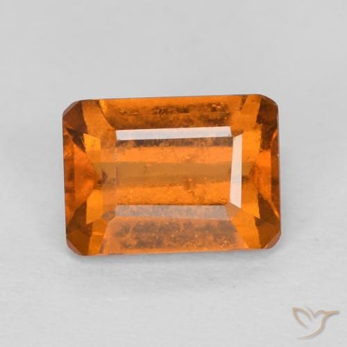 1.26ct Naturel Orange foncé Grenat Hessonite, Taille émeraude, VS