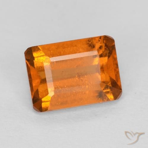 Grenat Hessonite Orange foncé naturelle Octogone / coupe Émeraude, 1.26 ct, VS