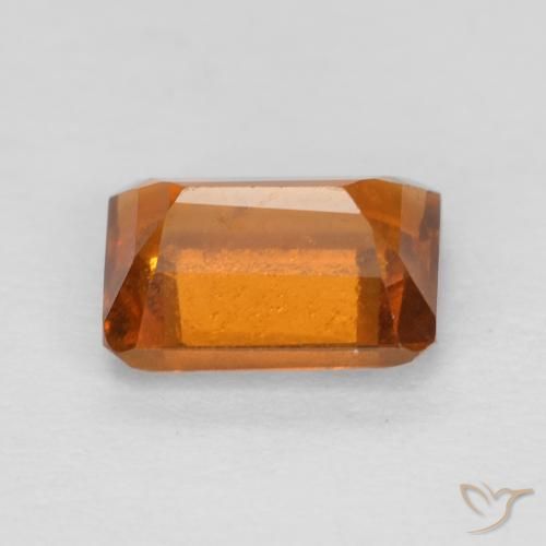 Grenat Hessonite Orange foncé naturelle Octogone / coupe Émeraude, 1.26 ct, VS