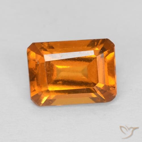 Grenat Hessonite Medium Dark-Orange naturelle Octogone / coupe Émeraude, 1.19 ct, VS