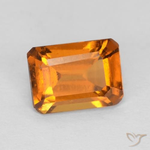 Grenat Hessonite Medium Dark-Orange naturelle Octogone / coupe Émeraude, 1.19 ct, VS