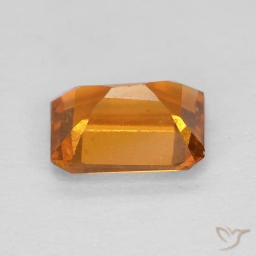 Grenat Hessonite Medium Dark-Orange naturelle Octogone / coupe Émeraude, 1.19 ct, VS