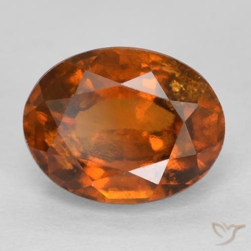 2.42ct Naturel Ambre orange Grenat Hessonite, ovale, VS